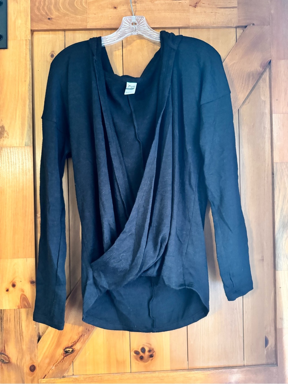 Old Navy Black Draped Open-Front Hoodie